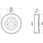 Hella Pagid 355301731 Brake Drum For 02-05 Rover Freelander. Fixed Price $138.63.