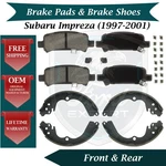 Bosch Oem Front Pads & Rear Shoes For 1997-2001 Subaru Impreza Lifetime Warranty. Fixed Price $91.98.