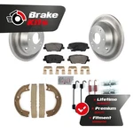 Rear Disc Coated Rotors Ceramic Pads Parking Brake Shoes And Hardware Kit For. Fixed Price $168.32.
