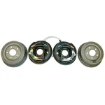 1968-77 Gm A-body Complete 9-1/2" Rear Drum Brake Assembly With Splash Shields. Fixed Price $560.00.