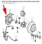 Ford Rear Right Brake Backing Plate Adapter Assembly 1995-98 Windstar. Fixed Price $42.66.