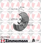 Zimmermann Brake Drum 250.1770.00. Fixed Price $65.18.