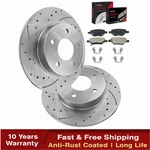 Rear Drilled Rotors + Ceramic Brake Pads For Chevy Hhr Malibu Cobalt Pontiac G5. Fixed Price $61.56.
