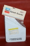 2- Nos Vtg Chrysler Mud Splash Shield Guard Flap Logo Mopar 4186017 White Vinyl. Fixed Price $225.00.