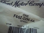 Genuine Ford Brake Spring Part Number F65Z-2296-AA. Fixed Price $9.99.