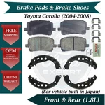 Bosch Oem Front Pads & Rear Shoes For 2004-2008 Toyota Corolla Lifetime Warranty. Fixed Price $98.98.