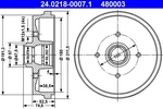 Brake Drum Ate 24.0218-0007.1. Fixed Price $59.07.