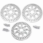3X Polished 11.8" Front Rear Brake Rotors Bolts For Harley Touring Flh Flt 08-22. Fixed Price $179.98.