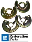 1976-82 Corvette New Front And Rear Gm Licensed Backing Plates/dust Shields Gold. Fixed Price $209.56.
