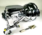 Chevy Disc / Drum 7" Dual Power Brake Booster Flat Top Master & Brackets Chrome. Fixed Price $186.34.