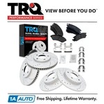 Trq Brake Rotor Drilled & Slotted Coated Metallic Pad Front Rear Kit. Fixed Price $191.95.