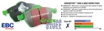 Ebc Greenstuff 2000 Rear Disc Brake Pads For 10-18 Focus, & 07-13. Fixed Price $96.48.