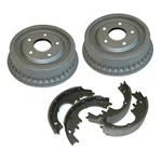 Rear Drum And Riveted Shoes Finned Cast For Axle 9-1/2" Brakes 1964-85 Gm. Fixed Price $141.00.