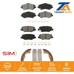 Front Rear Semi-metallic Brake Pads & Parking Shoe Kit For Jeep Wrangler Liberty. Fixed Price $79.88.