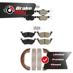 Front Rear Semi-metallic Disc Brake Pads And Parking Shoes Kit For. Fixed Price $117.60.