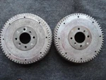 Alfa Romeo Giulietta Used Original Pair Of Front Finned Aluminum Brake Drums. Fixed Price $180.00.