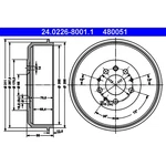 Ate 480051 Original Drum For 92-95 Volkswagen Eurovan. Fixed Price $131.98.