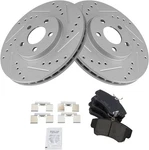 Trq Front Brake Pad & Rotor Kit Premium G-coated Performance Ceramic Slotted.... Fixed Price $195.61.