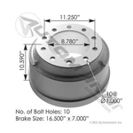 Automann 151.6700BA Brake Drum, 16.500 In. X 7.000. Fixed Price $323.29.