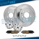 Rear Drilled & Slotted Rotors + Calipers Brake Pads For Infiniti G35 Nissan 350Z. Fixed Price $153.43.