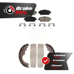 Front Rear Ceramic Brake Pads And Drum Shoes Kit For 2004-2010 Toyota Sienna. Fixed Price $64.88.