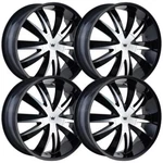 (SET-4) Mazzi Edge 22X8.5 5X110/5X115 35MM Black Machined Wheels Rims Inch. Fixed Price $1180.10.