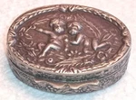 Antique 19TH Century German 800 Silver Snuff Pill Box Gilt Interior 1900 Rococo. Fixed Price $99.99.