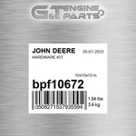 BPF10672 Hardware Kit Fits John Deere (surplus Open Box). Fixed Price $109.27.