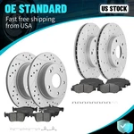 Front Rear Drilled Slotted Disc Rotors Brake Pads Kit For Honda Civic 2016 2021. Fixed Price $121.69.