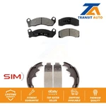 Front Rear Semi-metallic Brake Pads & Drum Shoe Kit Ford Mustang Thunderbird. Fixed Price $50.41.