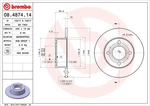 2X 08.4874.14 Brembo Brake Disc For Audi. Fixed Price $55.51.