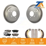 Rear Disc Coated Rotors Ceramic Pads Parking Shoes Kit For Hyundai Tucson Kia. Fixed Price $115.19.